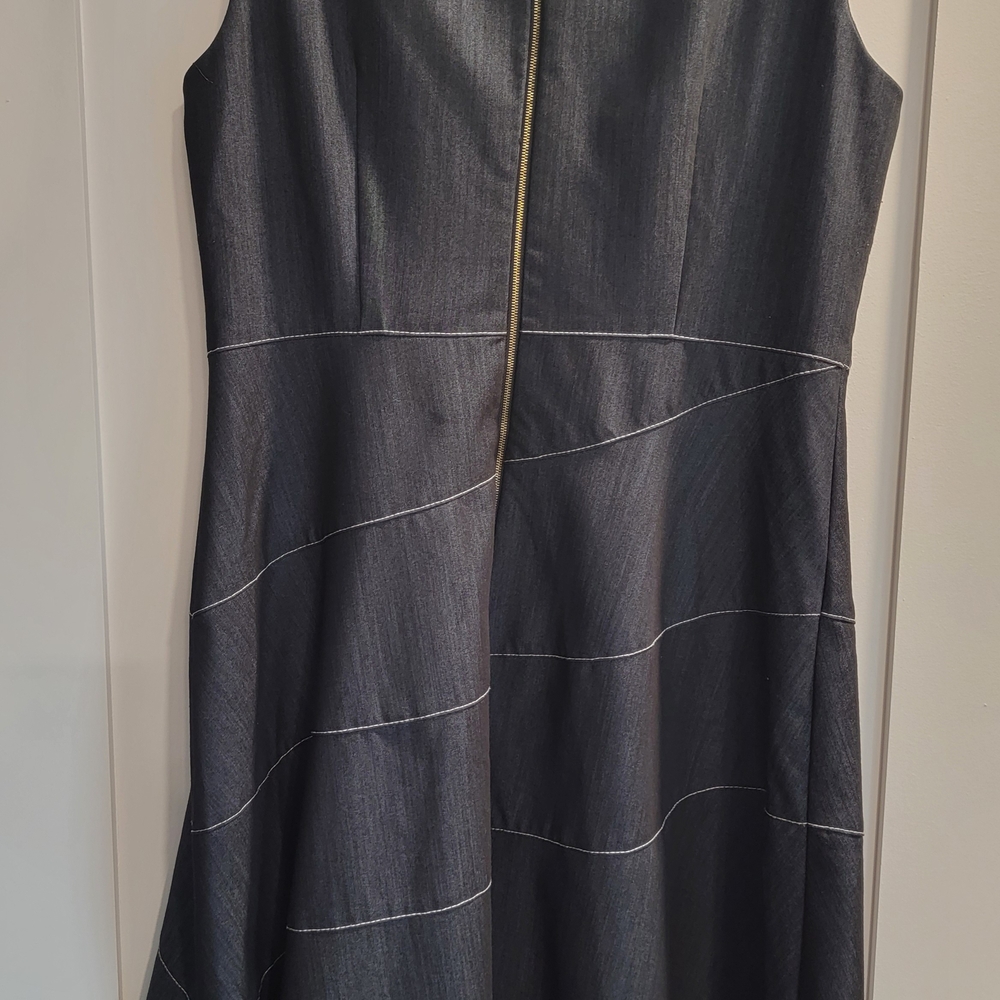 Calvin Klein Women's Blue Charcoal Midi Dress - Picture 3 of 4